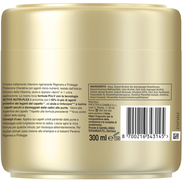 PANTENE MASCHERA CAPELLI CHERATINA RIGENERA e PROTEGGE 300 ML 