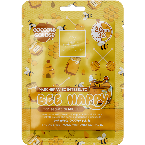 LADY VENEZIA COCCOLE GOLOSE MASCHERA VISO IN TESSUTO BEE HAPPY