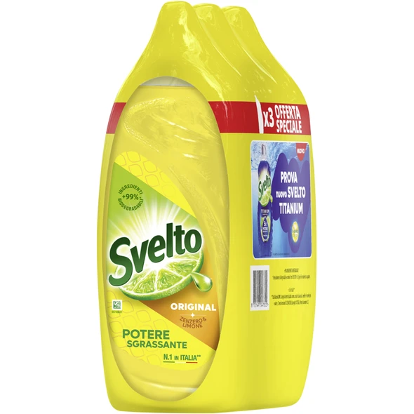 SVELTO DETERSIVO PIATTI ZENZERO & LIMONE 3 PEZZI DA 1000 ML 