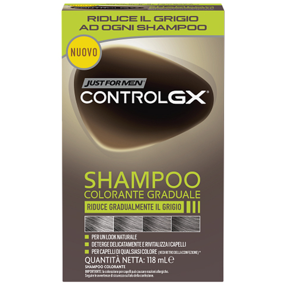 JUST FOR MEN CONTROLGX SHAMPOO COLORANTE GRADUALE RIDUCE IL GRIGIO 118 ML