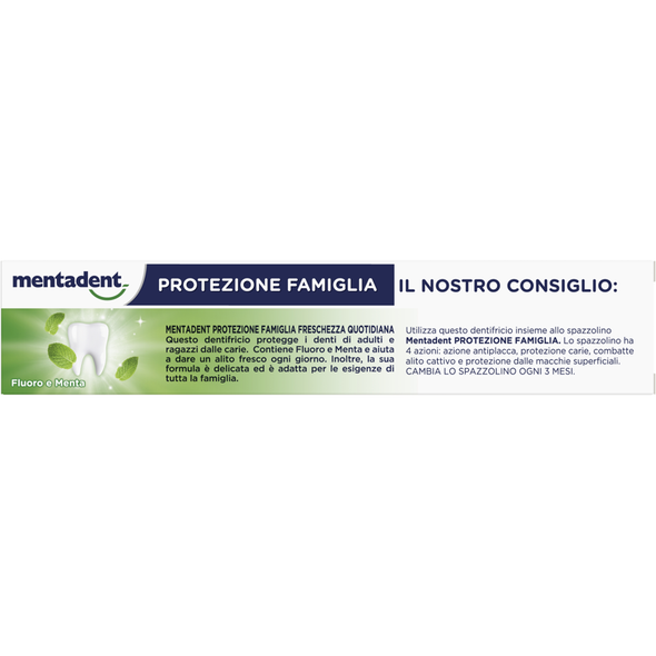 MENTADENT DENTIFRICIO PROTEZIONE FAMIGLIA FRESCHEZZA QUOTIDIANA 75 ML 