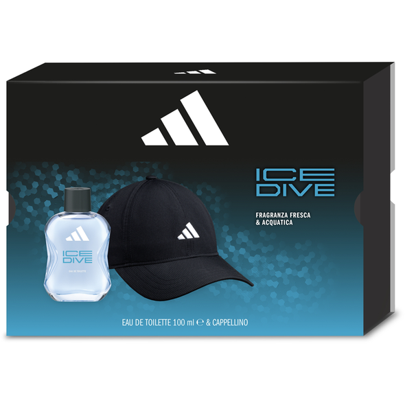 ADIDAS CONFEZIONE ICE DIVE EAU DE TOILETTE 100 ML + CAPPELLINO NERO 