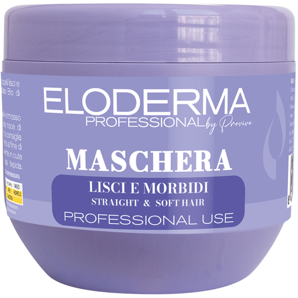 ELODERMA PROFESSIONAL BY PROVIVE MASCHERA CAPELLI LISCI E MORBIDI 500 ML 