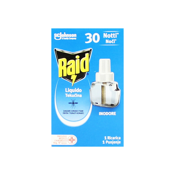 RAID INSETTICIDA RICARICA LIQUIDA ADATTO A TUTTI I DIFFUSORI 30 NOTTI 