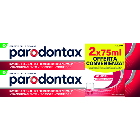 PARODONTAX DENTIFRICIO ORIGINAL CONFEZIONE SPECIALE 2 PEZZI DA 75 ML 