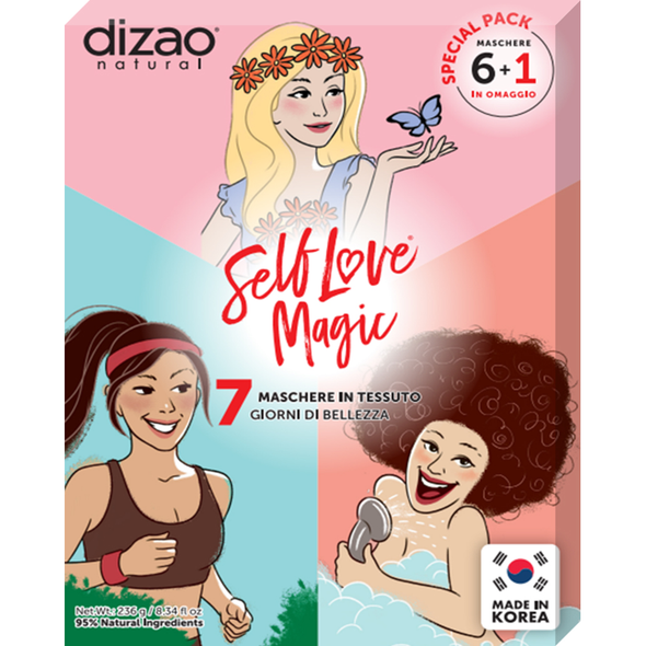 DIZAO COFANETTO SELF LOVE MAGIC 7 MASK TISSUE COLLAGENE - VITAMINA C - ACIDO IALURONICO