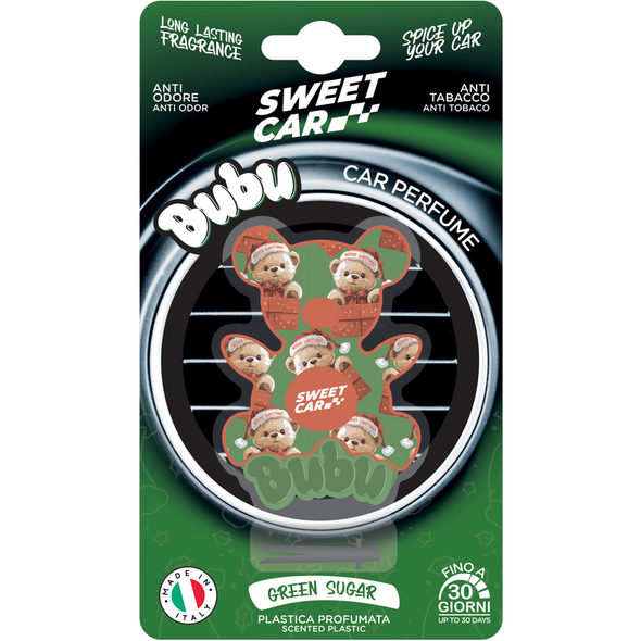 SWEET CAR PROFUMATORE AUTO IN PLASTICA GREEN SUGAR