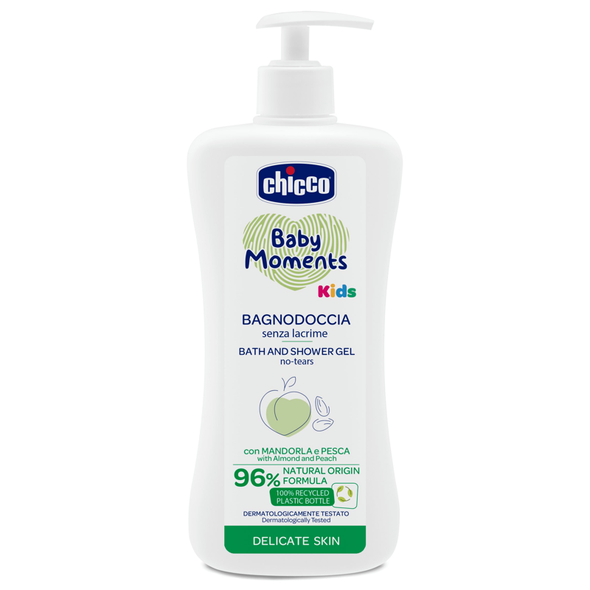 CHICCO BABY MOMENTS KIDS BAGNO DOCCIA SENZA LACRIME CON MANDORLA E PESCA PELLI DELICATE 500 ML