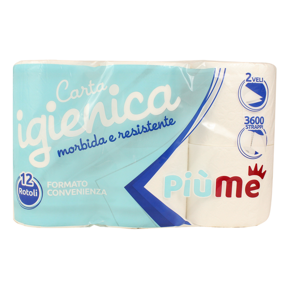 PIUME CARTA IGIENICA 12 ROTOLI 2 VELI 300 STRAPPI