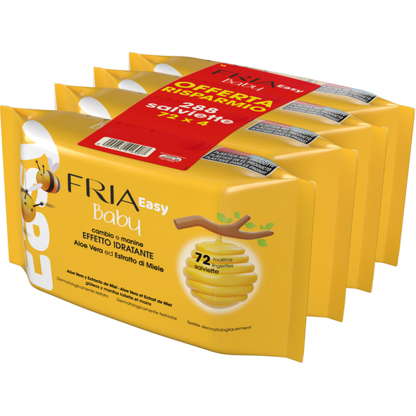 FRIA BABY EASY 72 SALVIETTE EFFETTO IDRATANTE x 4 PACCHI