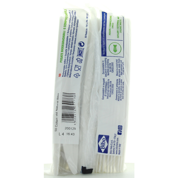 BIBO NATURAL 50 COLTELLI BIODEGRADABILI E COMPOSTABILI 