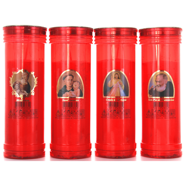 LUMINO VOTIVO SER 50T ROSSO IMMAGINI ASSORTITE DURATA 82 ORE LUMINI