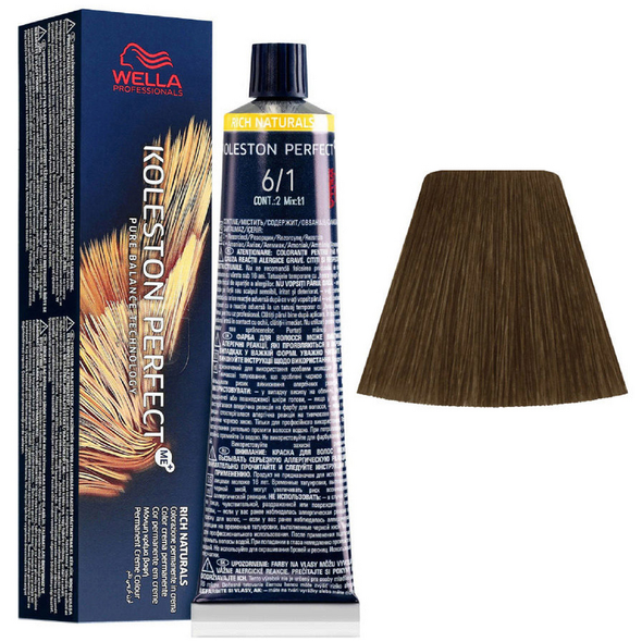 WELLA KOLESTON PERFECT ME PURE NATURALS TINTURA CAPELLI 6/1 BIONDO SCURO CENERE