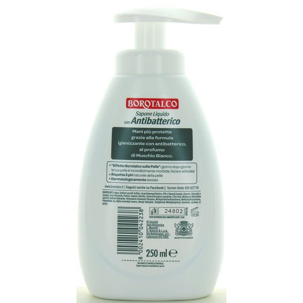 BOROTALCO SAPONE LIQUIDO MANI ANTIBATTERICO 250 ML