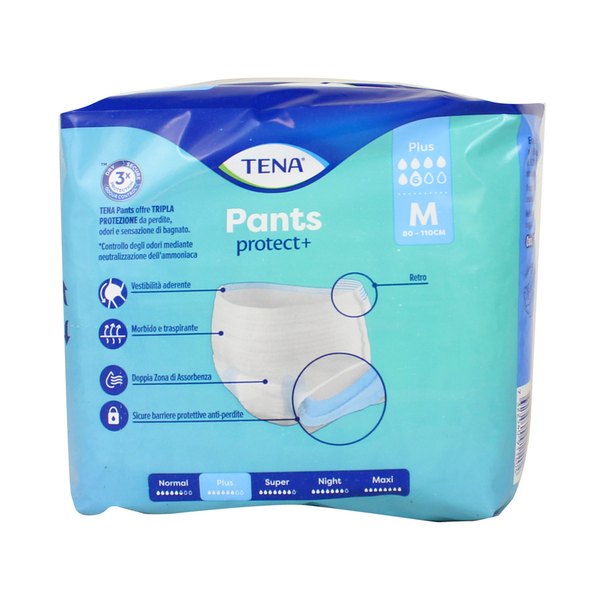 TENA PANTS PLUS MISURA MEDIA 80-110 CM 9 PZ.   UNISEX DISPOSITIVO MEDICO CE CL1