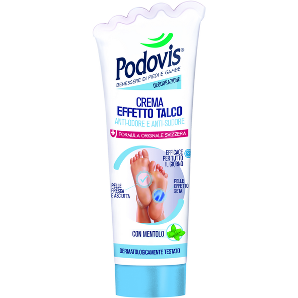 PODOVIS CREMA EFFETTO TALCO ANTI-ODORE ANTI-SUDORE CON MENTOLO TUBO 100 ML 