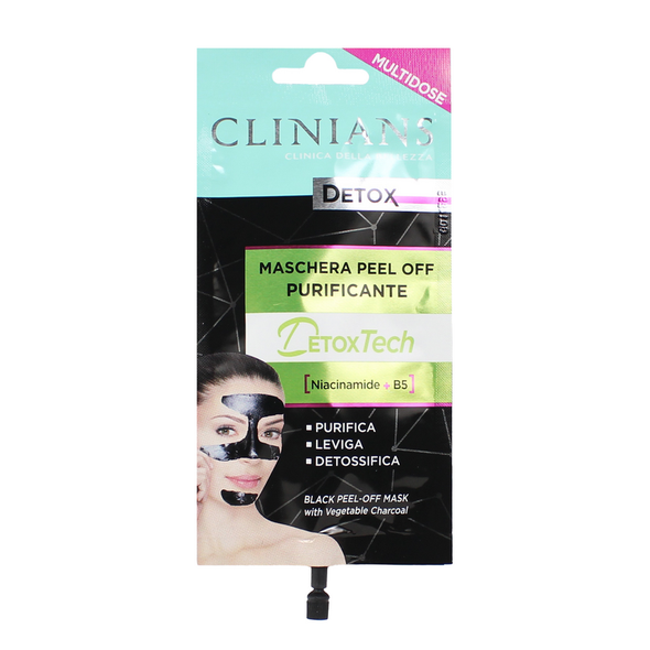 CLINIANS MASCHERA DETOX PEEL OFF NERA CON CARBONE VEGETALE 20 ML