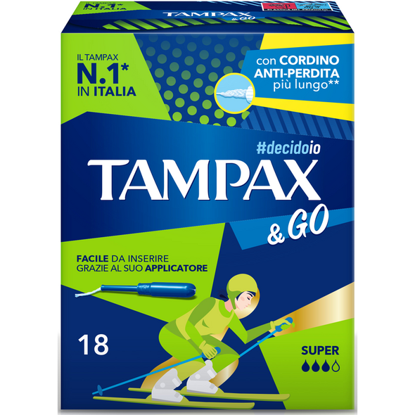 TAMPAX & GO ASSORBENTI INTERNI SUPER 18 PZ 