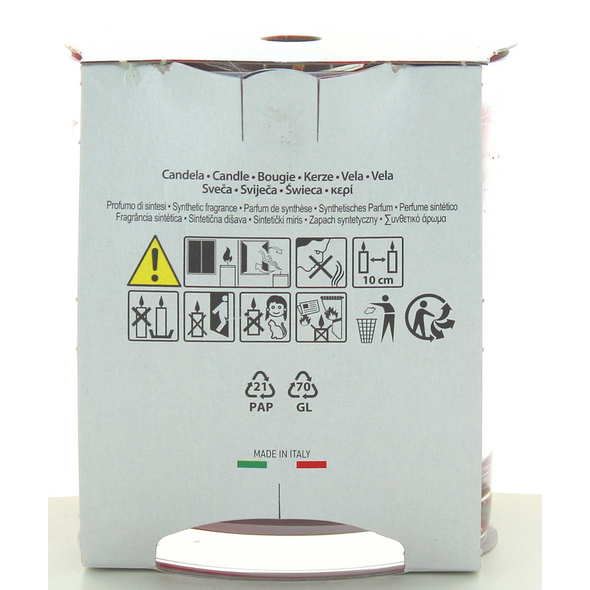 PETALI CANDELA PROFUMATA AI FRUTTI ROSSI IN BICCHIERE DI VETRO 170 GRAMMI ARDENZA 45 ORE