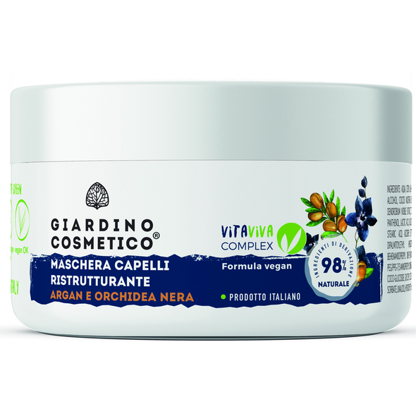 GIARDINO COSMETICO MASCHERA CAPELLI RISTRUTTURANTE ARGAN E ORCHIDEA NERA VASO 300 ML