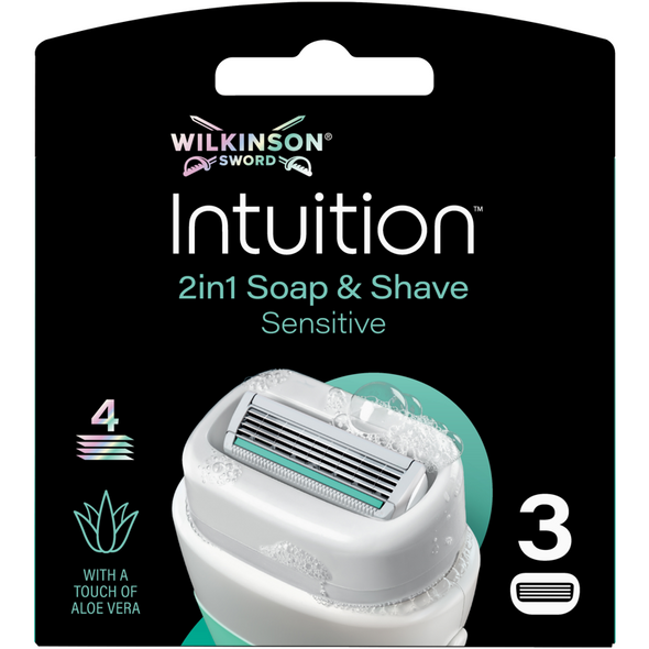 WILKINSON INTUITION SENSITIVE 2in1 SOAP & SHAVE 3 RICAMBI 4 LAME