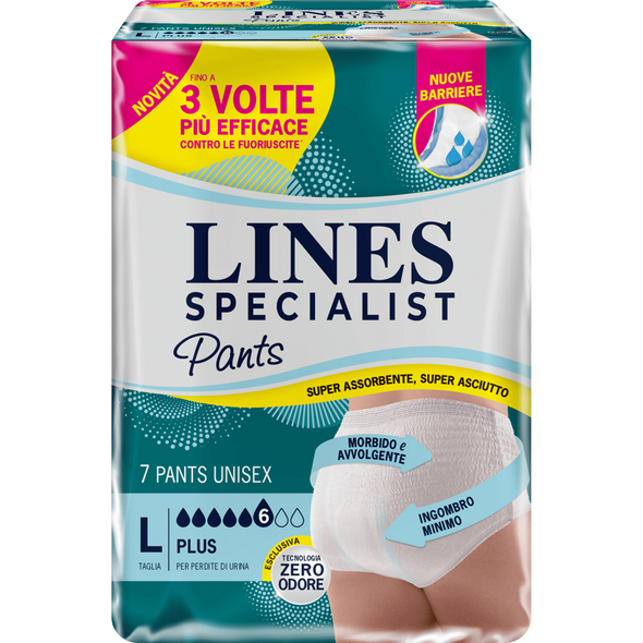 LINES SPECIALIST PANTS PLUS UNISEX 7 PZ TAGLIA L - DISPOSITIVO MEDICO  CE CLASSE 1