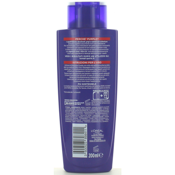 ELVIVE SHAMPOO COLOR-VIVE PURPLE ANTI-GIALLO 200 ML  