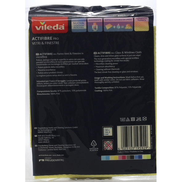 VILEDA ACTIFIBRE PANNO per VETRI e FINESTRE 