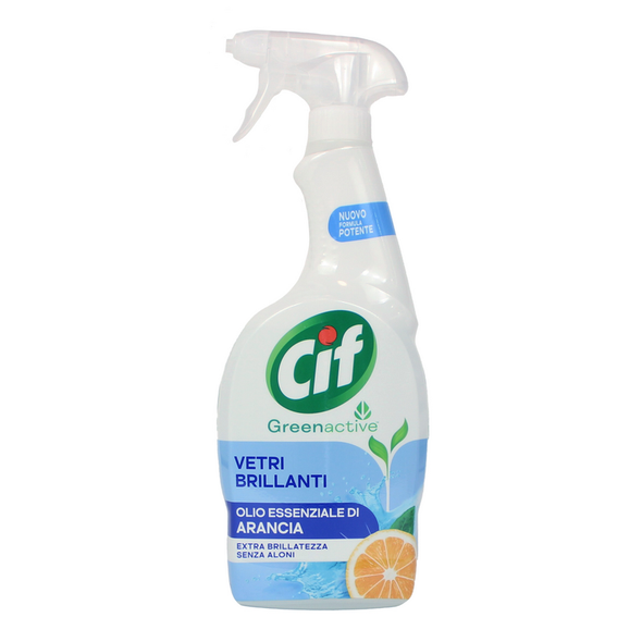 CIF SPRAY GREEN ACTIVE VETRI BRILLANTI OLIO ESSENZIALE DI ARANCIA 650 ML