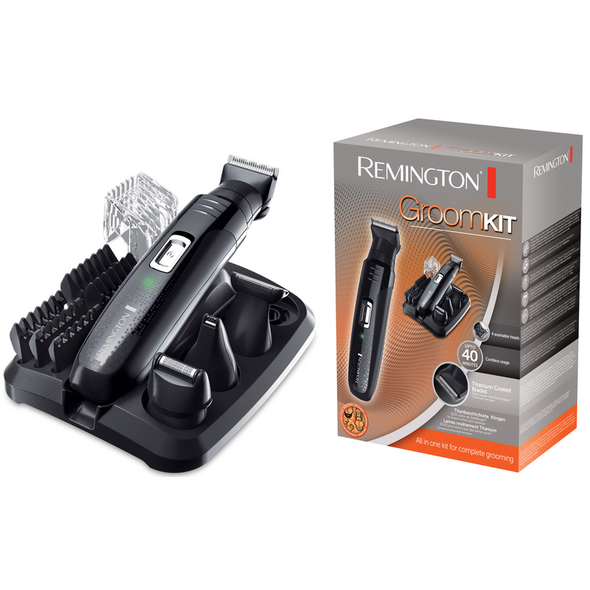 REMINGTON GROOM KIT - RASOIO RICARICABILE - ACCESSORI - BASE DI APPOGGIO