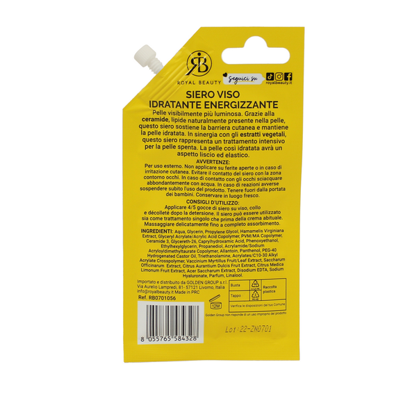 ROYAL BEAUTY SIERO VISO IDRATANTE RIMPOLPANTE MONODOSE