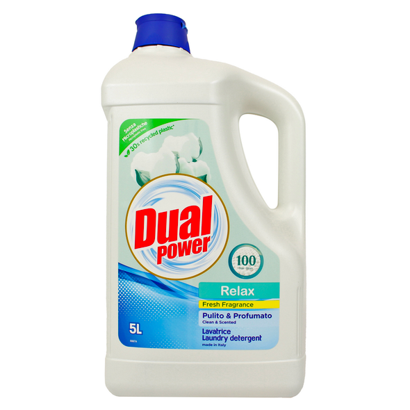 DUAL POWER DETERSIVO BUCATO LAVATRICE PROFESSIONAL RELAX 100 LAVAGGI 5 LT
