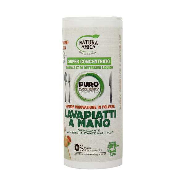 NATURA AMICA DETERSIVO PIATTI SUPER CONCENTRATO IN POLVERE PROFUMO ARANCIA ROSSA BARATTOLO 150 grammi
