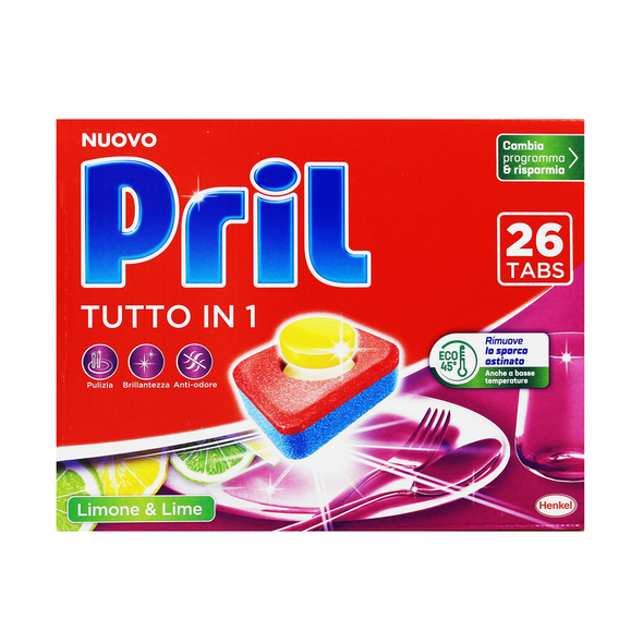 PRIL LAVASTOVIGLIE TUTTOin1 LIMONE & LIME 26 TABS