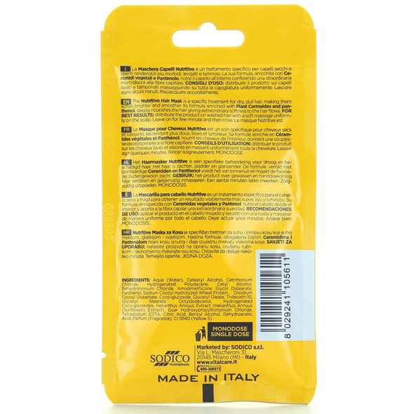 VITALCARE NUTRITIVE MASCHERA NUTRE E RISTRUTTURA CAPELLI SECCHI-SPENTI BUSTINA MONODOSE 25 ML