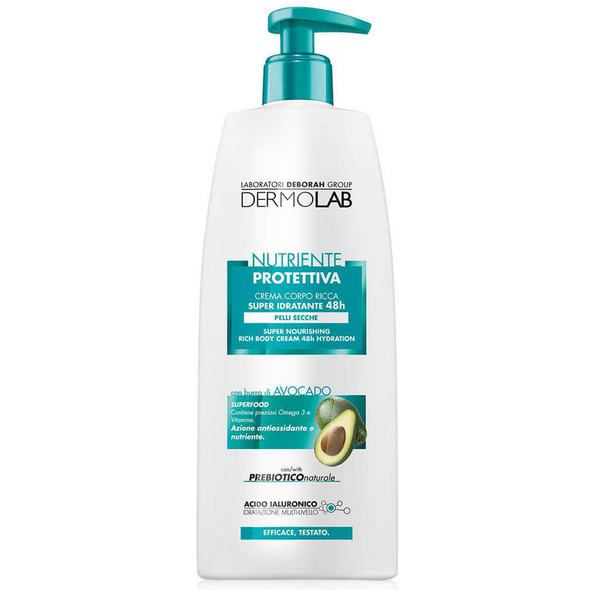 DERMOLAB CORPO CREMA NUTRIENTE PROTETTIVA CON BURRO DI AVOCADO PELLI SECCHE FLACONE 400 ML