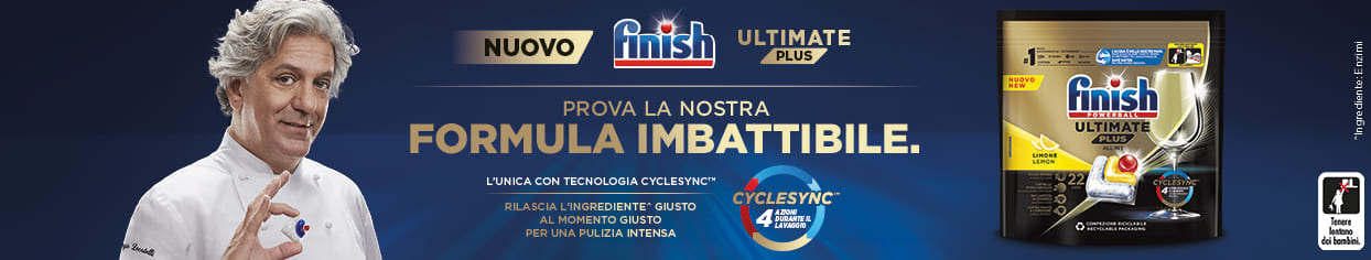 FINISH formula imbattibile per un pulito splendente!