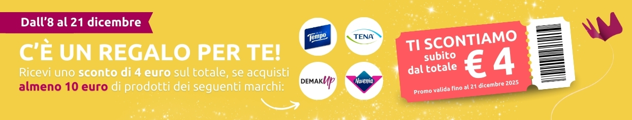 ESSITY TI PREMIA! Acquista 10 euro di prodotti tempo,novenia, demak up, tena lady. ottieni subito uno sconto di 4 euro