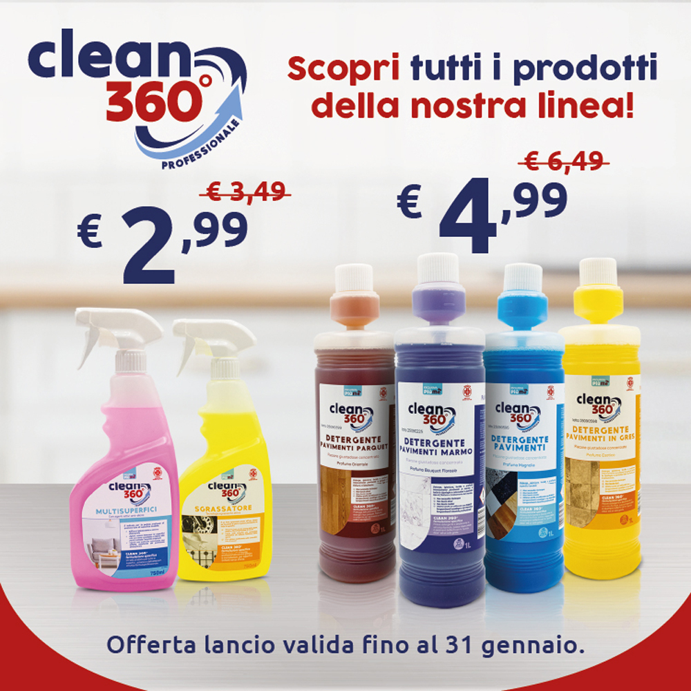 Clean 360: la nuova linea professionale di detergenti