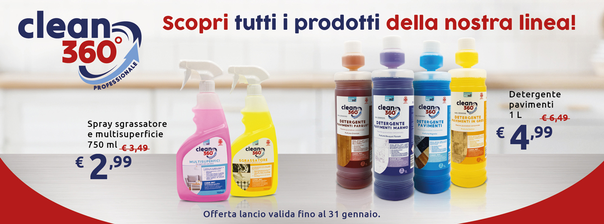 Clean 360: la nuova linea professionale di detergenti