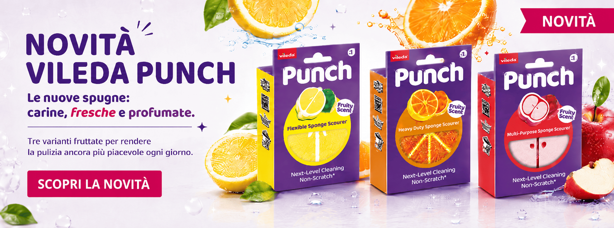 Scopri le nuove fresche e simpatiche spugne VILEDA PUNCH