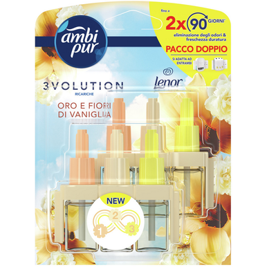 AMBIPUR 3VOLUTION RICARICA ORO E FIORI DI VANIGLIA 20 ML x 2 PEZZI