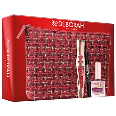 Deborah Milano Geschenkset Nr. 2 – Inkl. Mascara 'Instant Volume Up To The Stars' & 24h Augenbleistift Schwarz, Im Blechetui