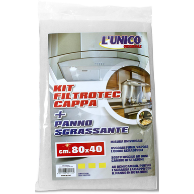 Panno Filtro Antigrasso Per Cappa Cucina 40x80 Cm – Universale, Nero (1 O 3 Pezzi)