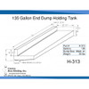 135 Gallon End Dump RV Holding Tank | H-313