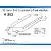 32 Gallon End Dump RV Holding Tank with Rails | H-393