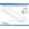 22 Gallon End Dump RV Holding Tank with Rails | H-201