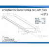 27 Gallon End Dump RV Holding Tank with Rails | H-213