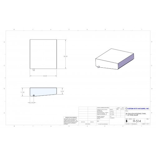 50 Gallon End Dump RV Holding Tank