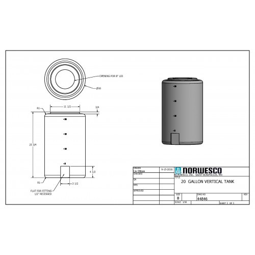 20 Gallon Vertical Storage Tank